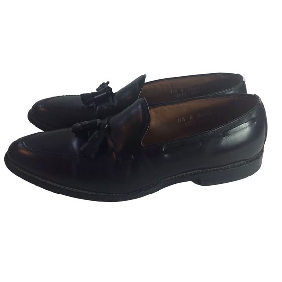 Allen Edmonds 11.5 B Handcrafted Calfskin Leather Grayson Black Tassel Loafers - Picture 1 of 12